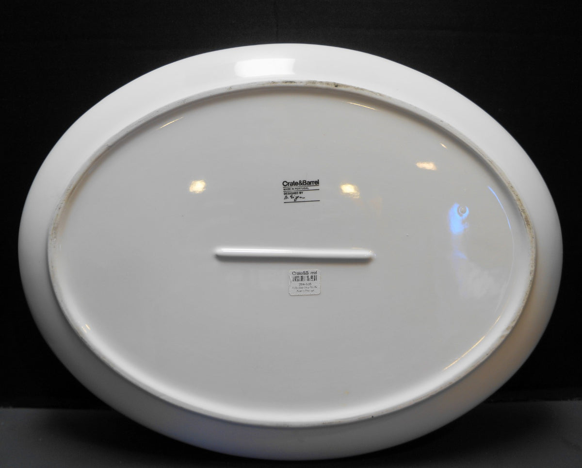 Crate and Barrel Multicolor Polka Dot Coupe B Eigen Platter Oval 16 IN