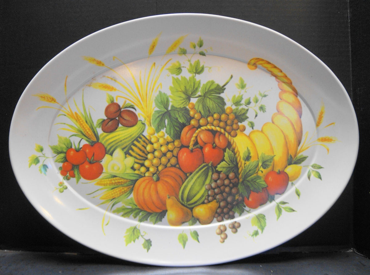 Brookpark Fall Platter Melamine Melmac Fall Harvest Cornucopia 21X15 Thanksgiving