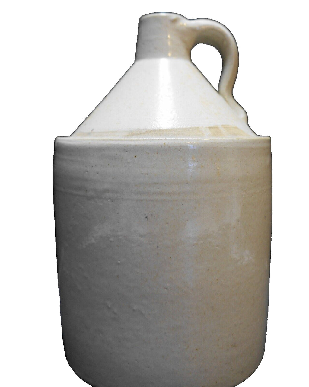 Stoneware Whiskey Jug Cream Salt Glaze C. 1900 11 IN
