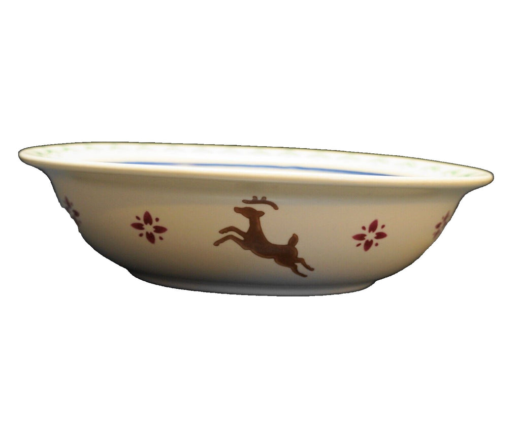 Pfaltzgraff Nordic Christmas Oval Vegetable Bowl Reindeer