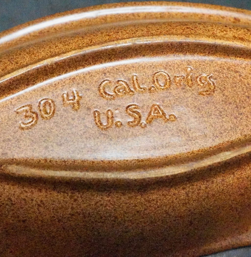 California Pottery Hand Painted Wood Grain Look Lazy Susan Tray Pieces