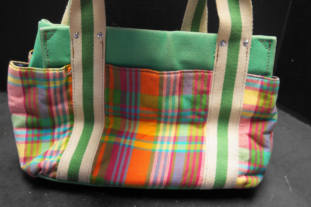 Tommy Hilfiger American Classics Plaid Small Tote Purse Green
