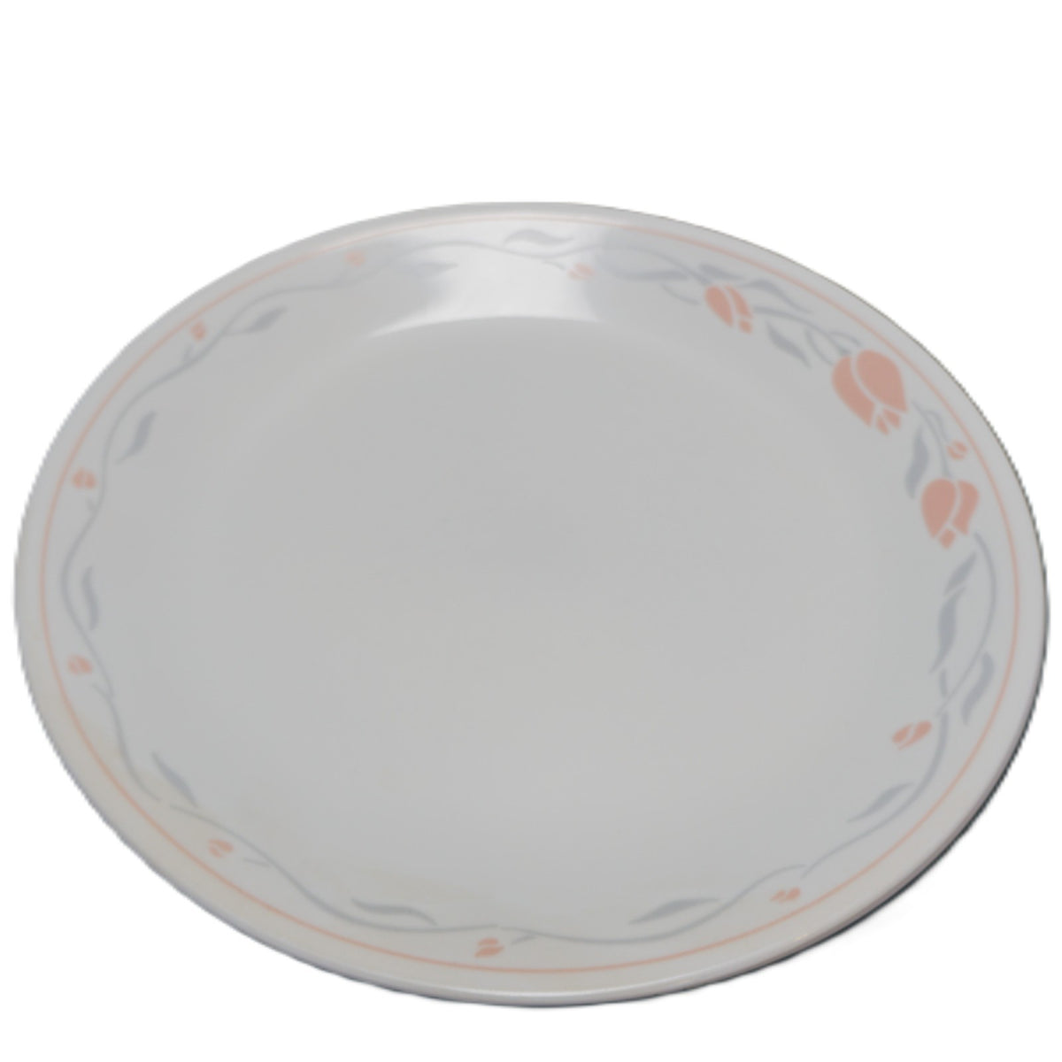 Corelle St Clair Dinner Plates Set of 3 Pink Tulips Gray Leaves