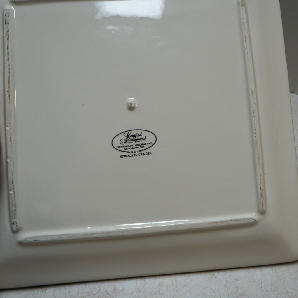Bone Appetit! Certified International Square Platter 13 IN Dog Chefs