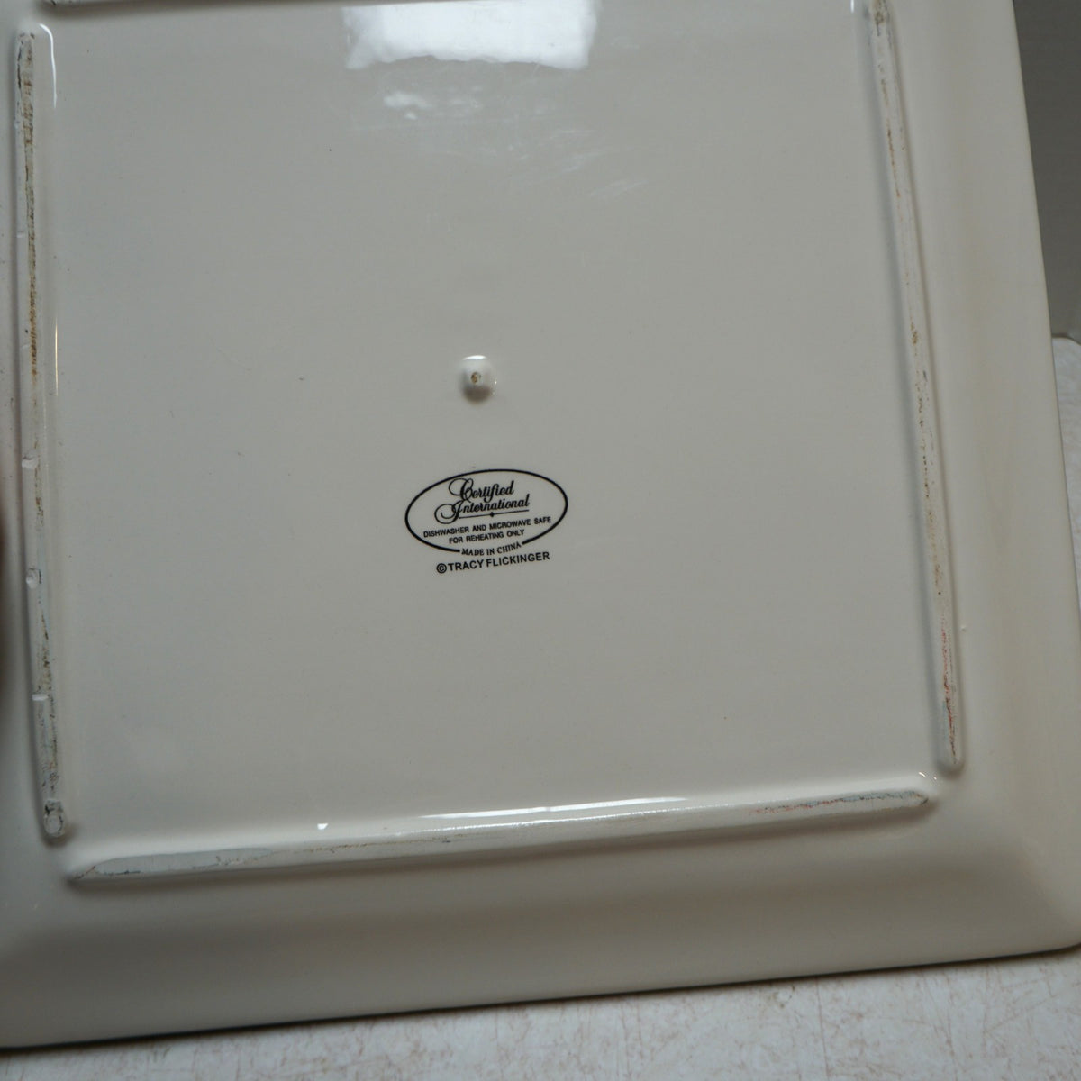 Bone Appetit! Certified International Square Platter 13 IN Dog Chefs