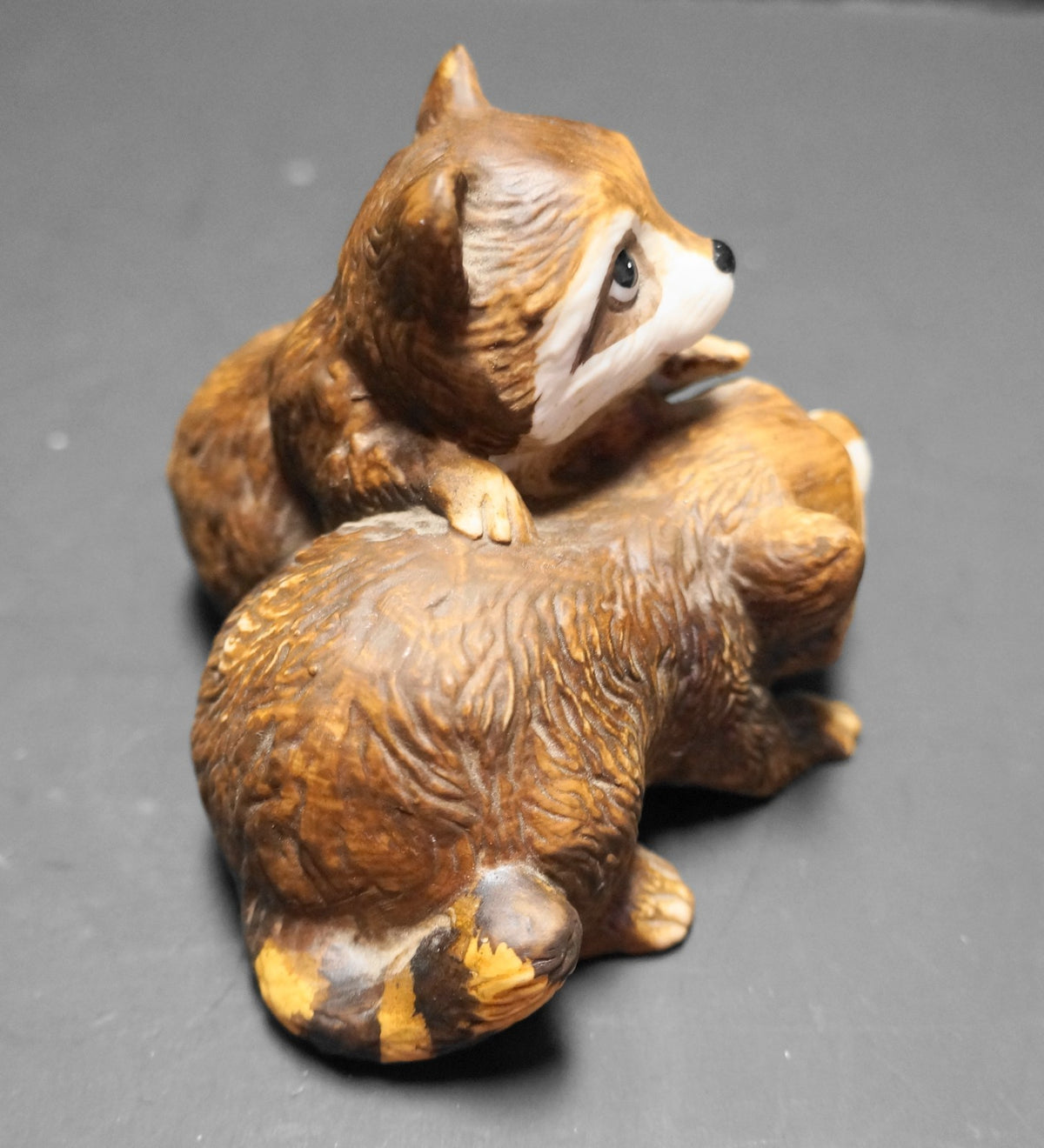 Homco Baby Raccoons Figurine Porcelain 1985 1454