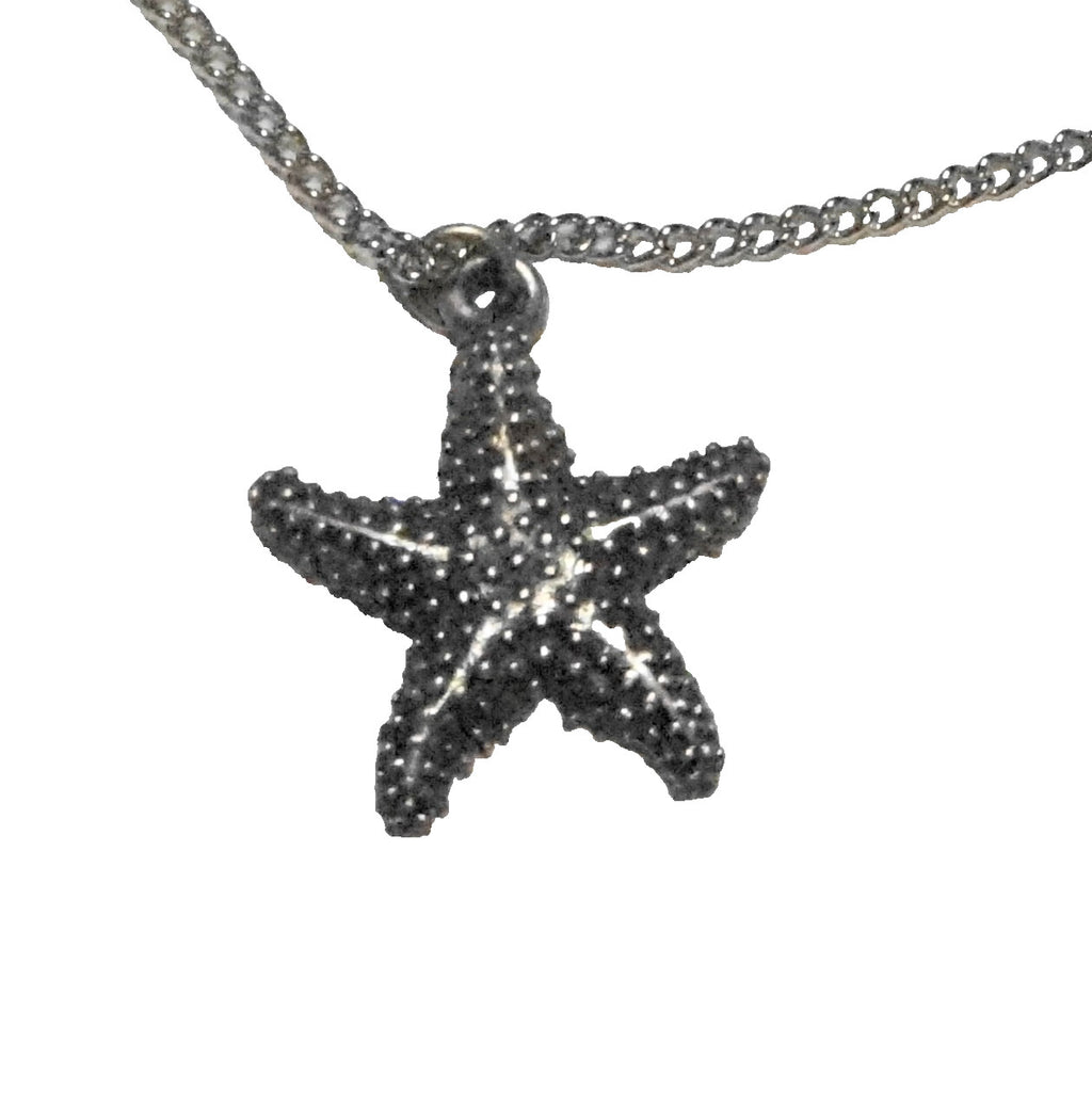 Pewter Starfish Pendant Necklace