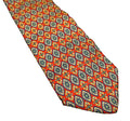 Land's End Direct Merchants Silk Tie Red Medallion Print Long