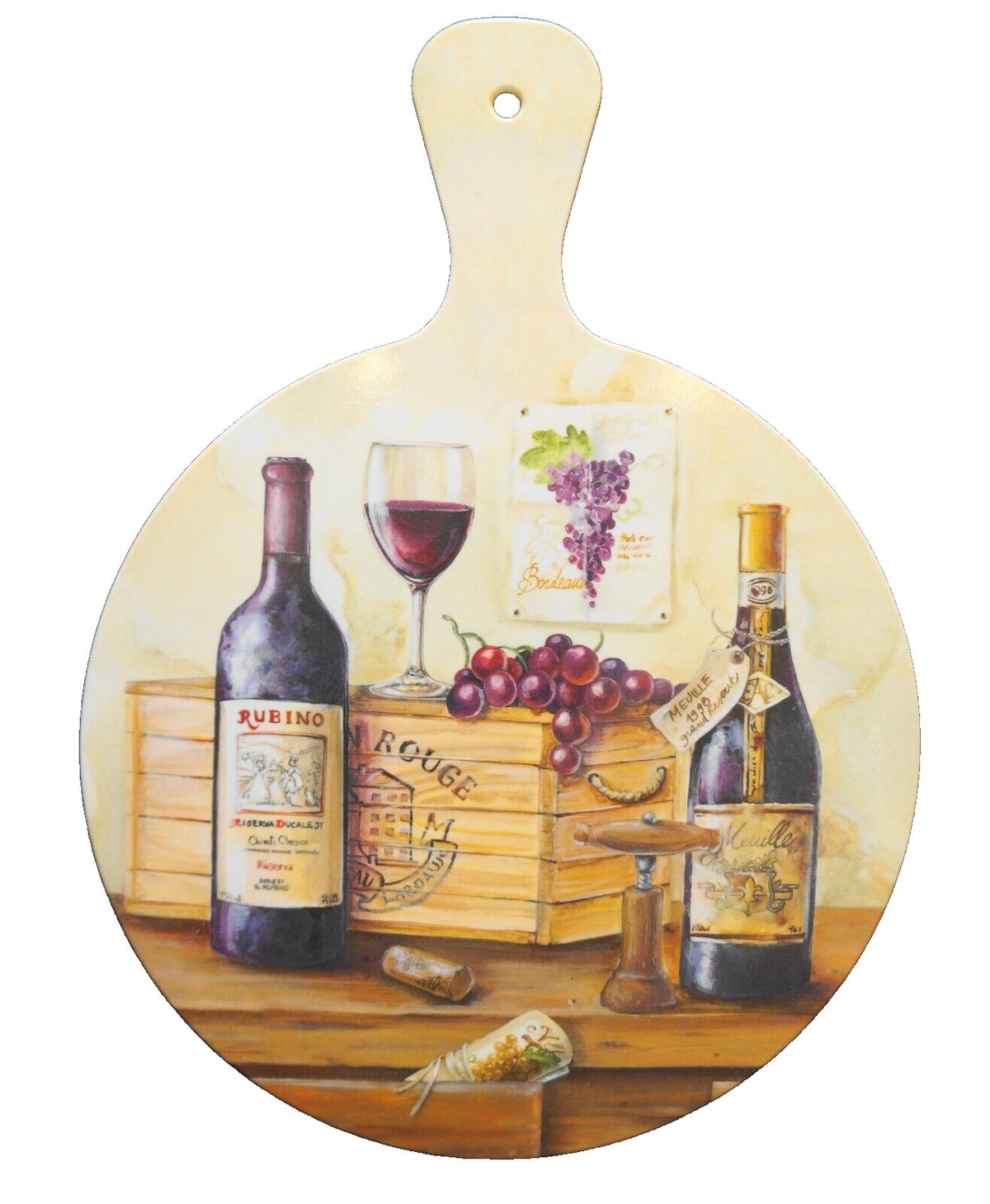 Keller Charles Melamine Tray Cheese Board Wine Grapes Made in Italy