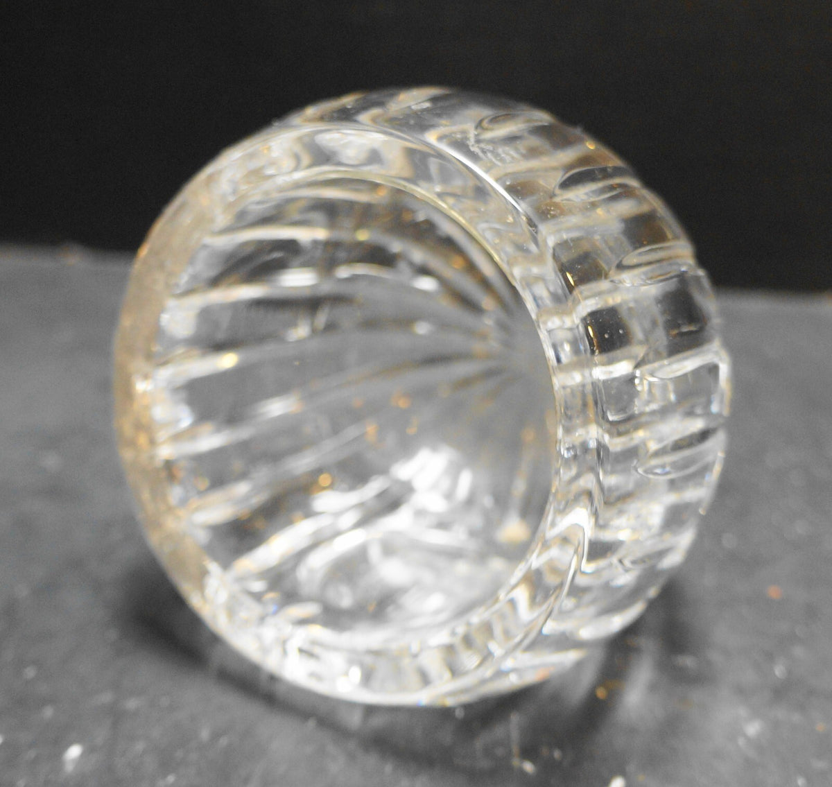 Puthod Cut Crystal Orb Ball Tilt Cigar Ashtray Italy Vintage