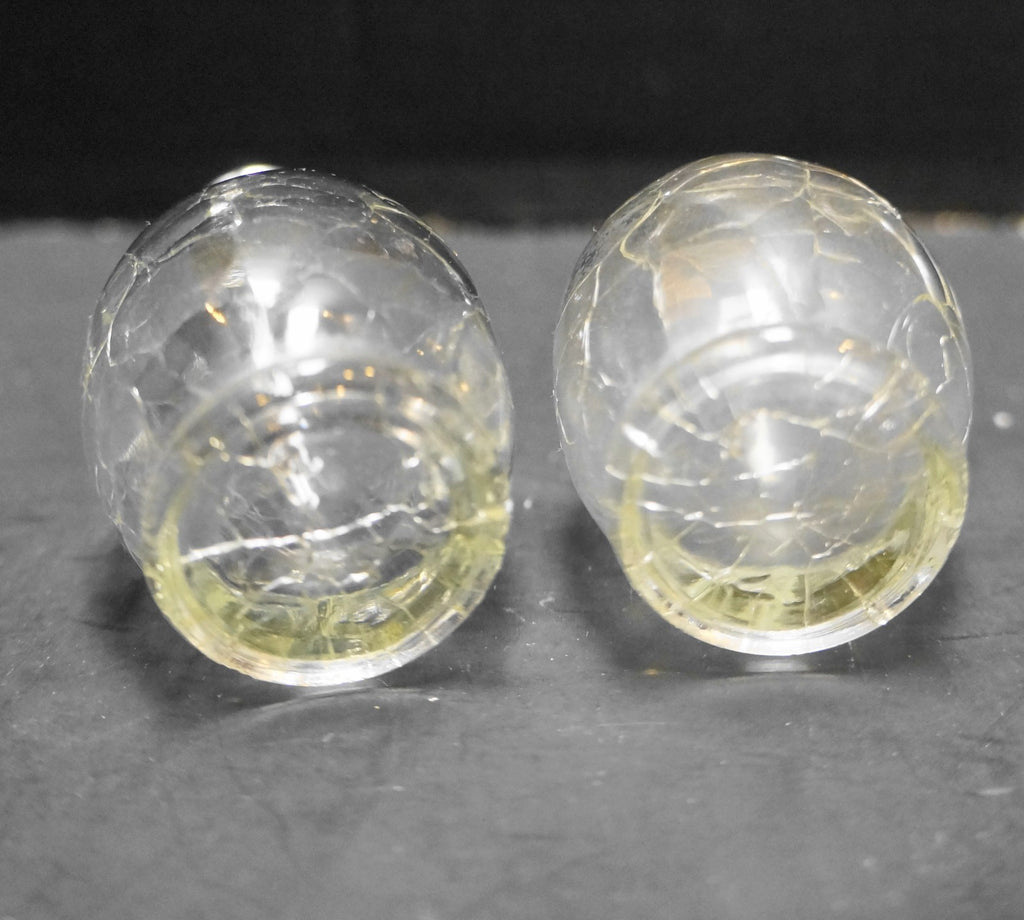 Irice Clear Crackle Glass Salt Pepper Shakers Pair