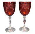 Durand Antique Ruby Red Water Goblets Pair