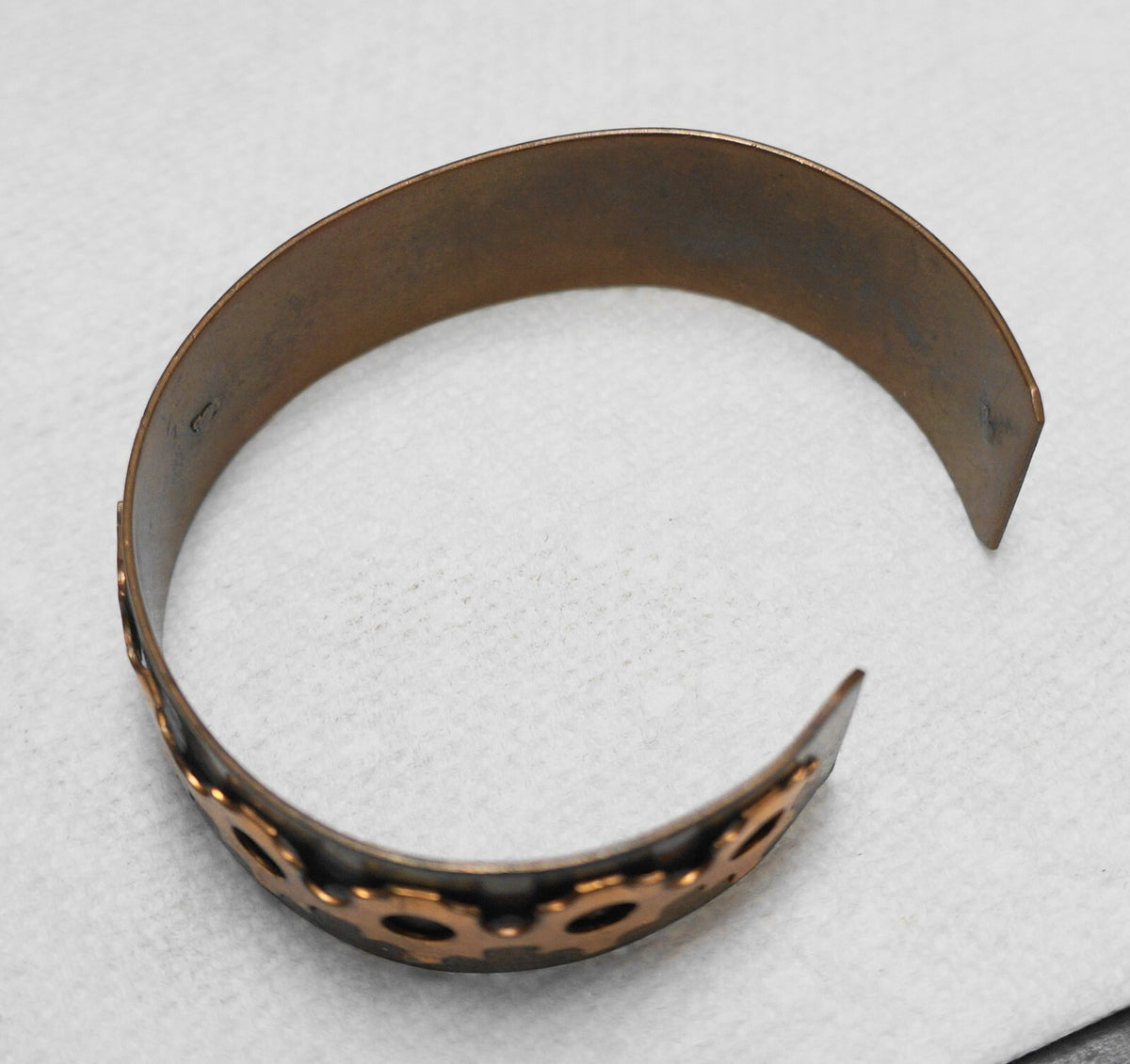 Copper Cuff Bracelet Appllied Gear Decoration