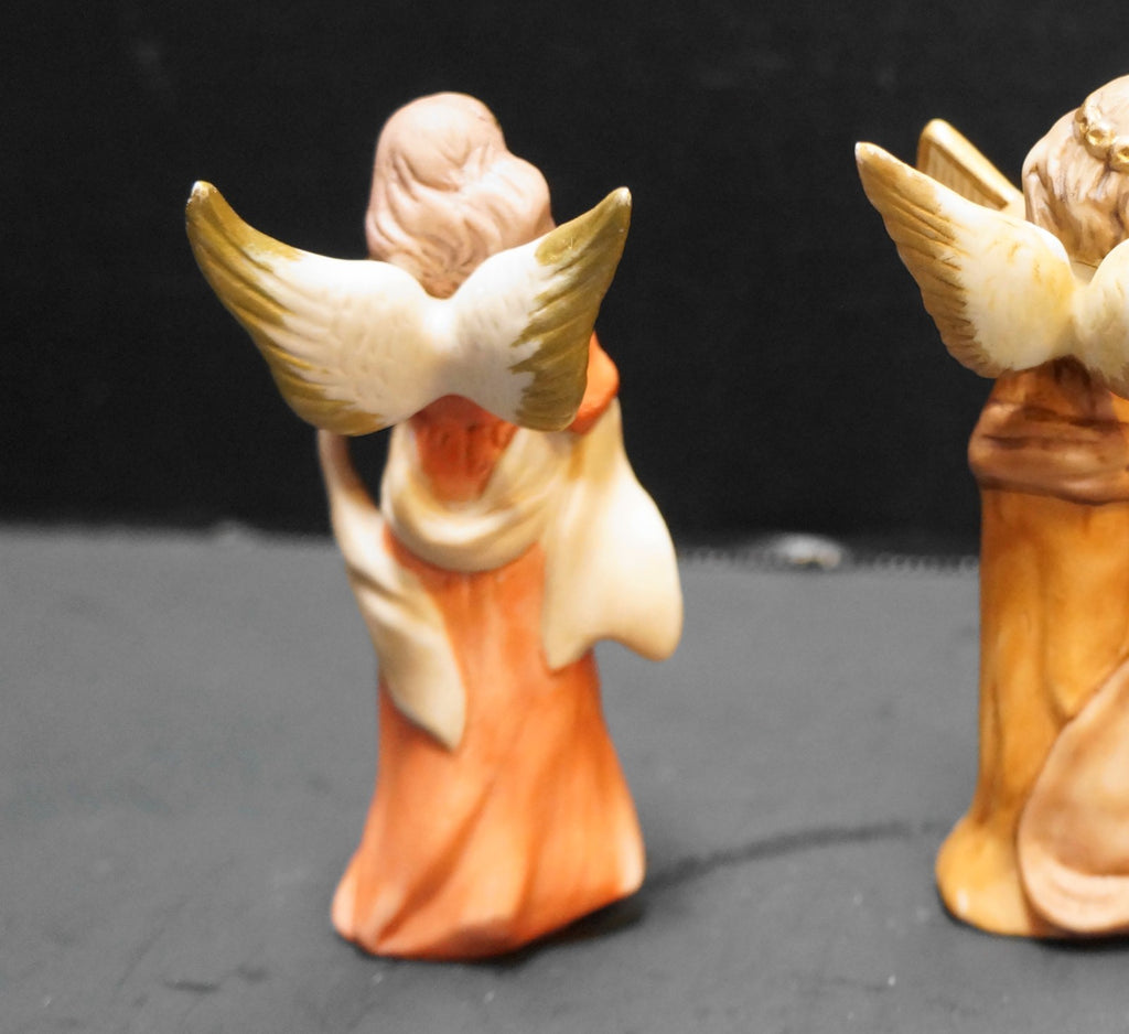 Russ Berrie Angel Musician Figurines Bisque Hand Painted Porcelain