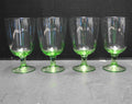 Martha Stewart Farmhouse Green Glass Water Goblets Set of 4