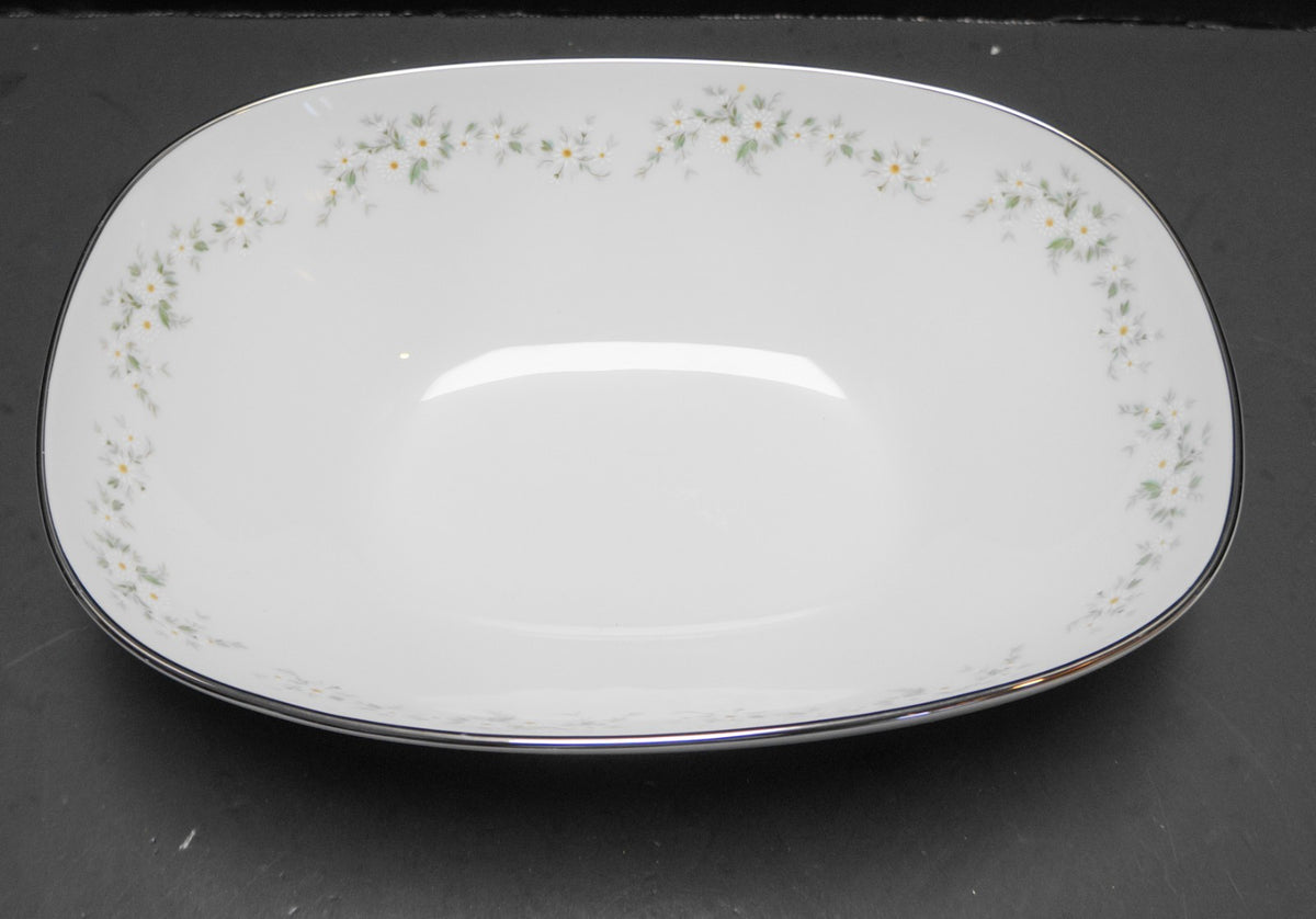Noritake Annabelle Oval Bowl Hand Painted Daisies Flowers