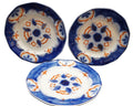 Gaudy Dutch Gaudy Welsh Flow Blue Ironstone Pinwheel Hand Painted Plates