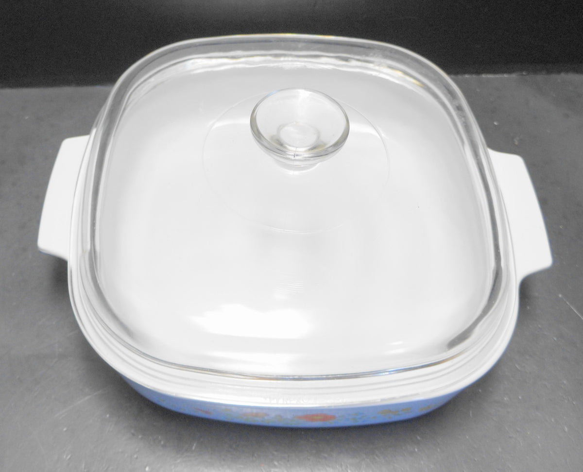 Corning Ware Wildflower A-10-B Square 2.5 QT Square Casserole With Domed Lid