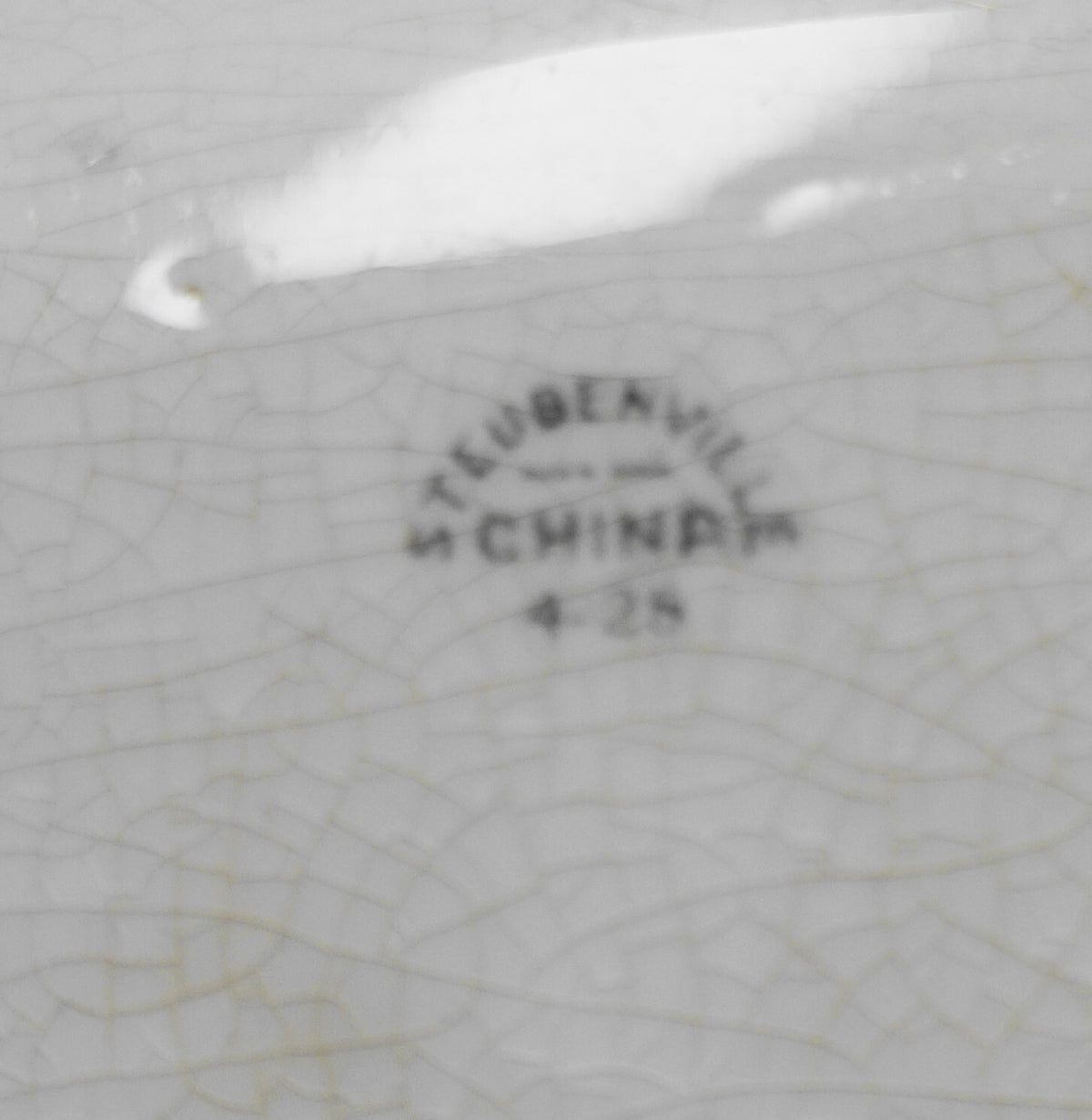 Steubenville China Oval Platter Duchess of Devonshire Decal Orange Rim