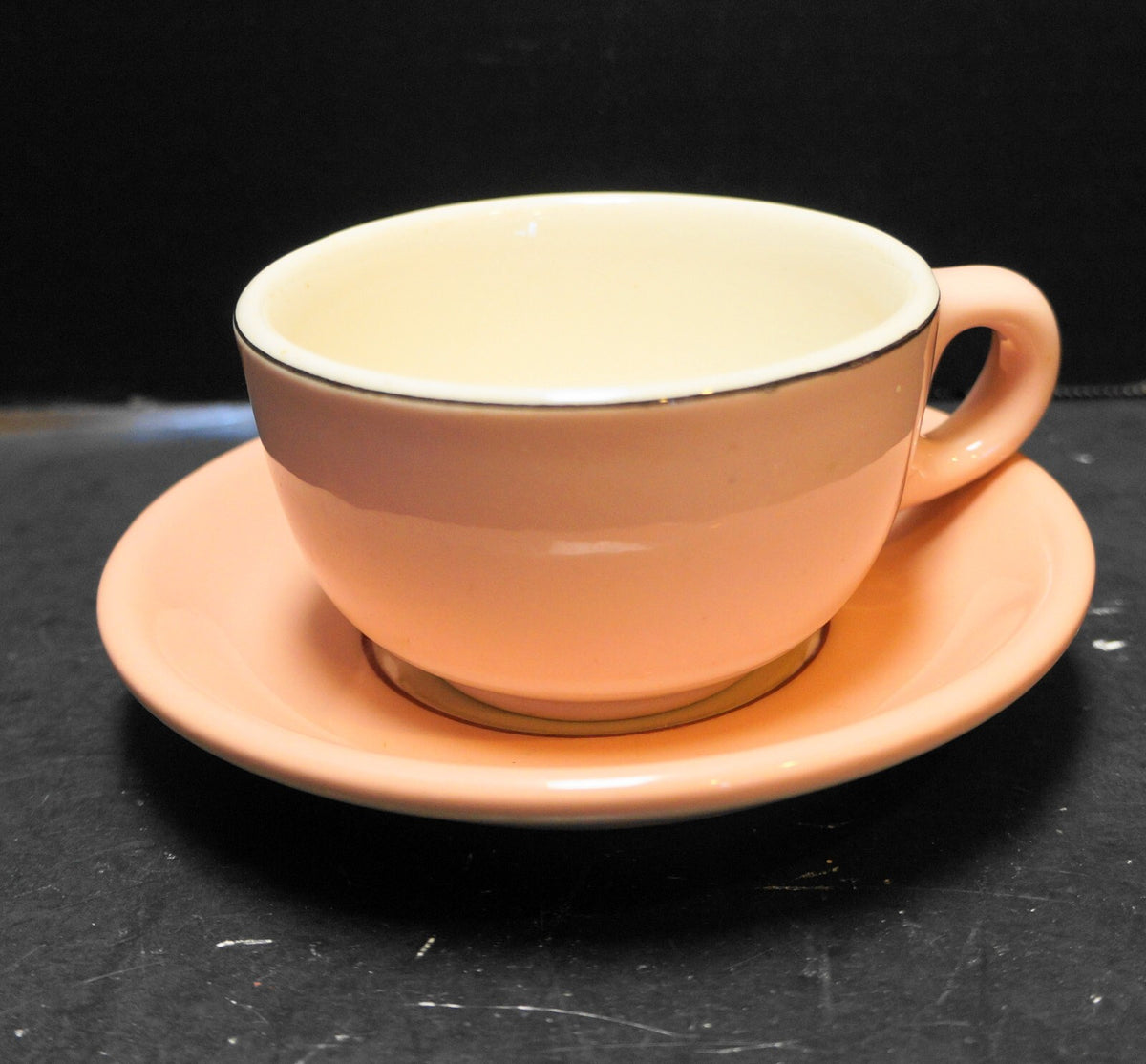 Albert Pick Solid Pink White Cup Saucer Set Restaurant Ware