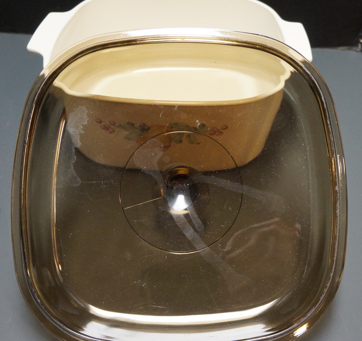 Corelle Corning Abundance 5 Qt Square Casserole Brown Glass Lid A-5-B