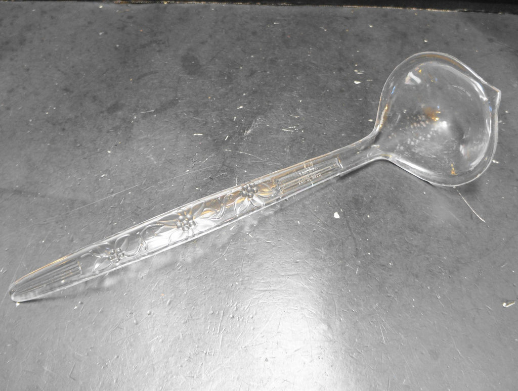 Regaline Clear Acrylic Plastic Punch Ladle Embossed Flowers