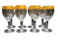 Gold Band Decorated Crystal Wine Glasses Set of 8