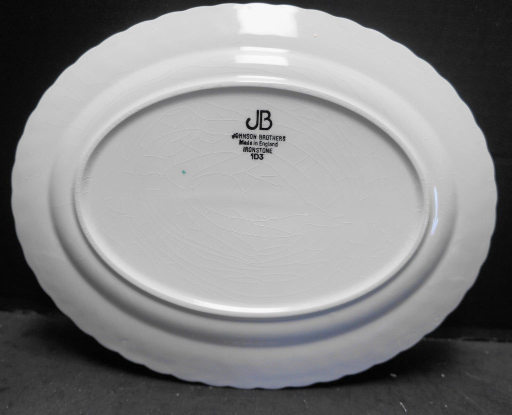 Johnson Bros England Regency Pink Roses Platinum Trim Oval Platter