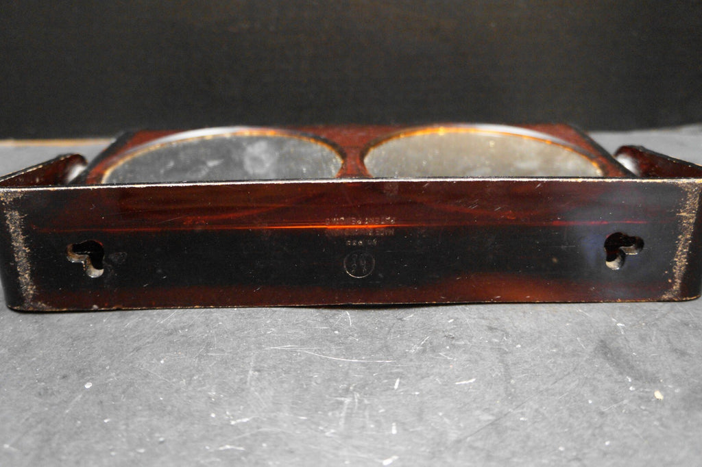 Vintage Magnifying Makeup Mirror Tilt Root Beer Lucite Hong Kong