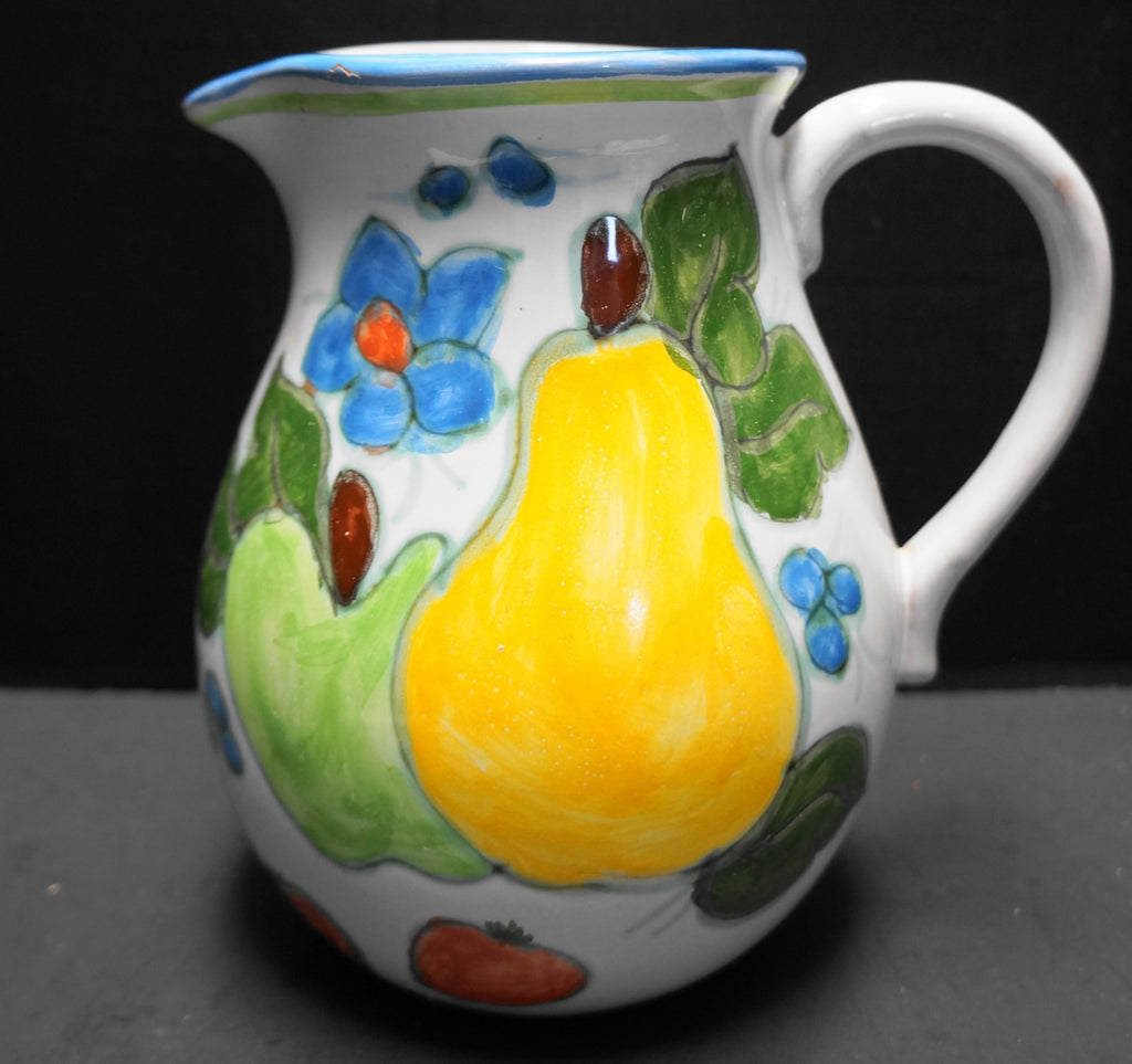 Himark Portugal Bright Fruit Flowers Redware Pitcher