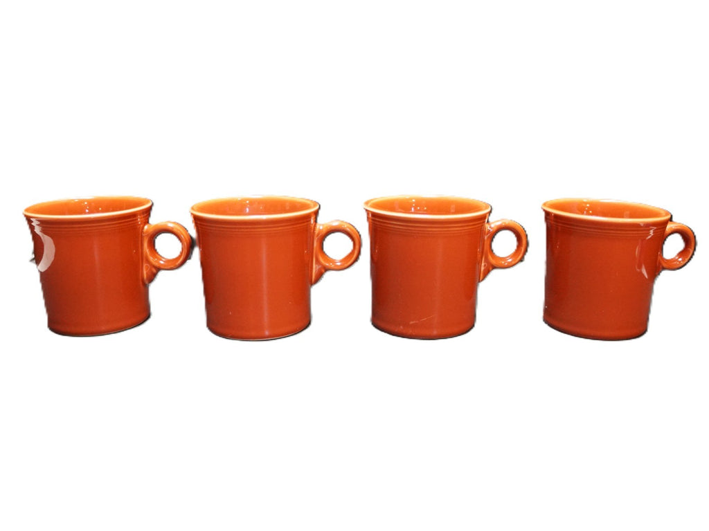 Fiesta Paprika Ring Handle Coffee Mugs Set of 6 Homer Laughlin