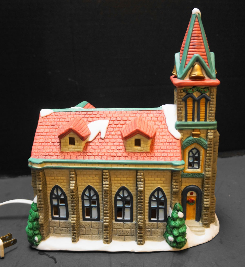 Galleria Fine Porcelain Hand Painted Church Cathedral Christmas Village