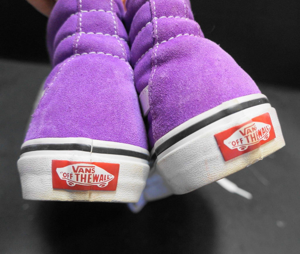 Vans SK8-Hi Purple White Suede Canvas High Top Skater Shoes M 4.5 W 6