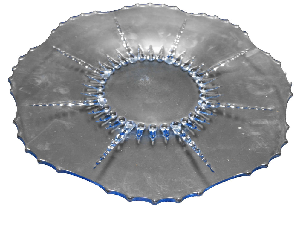 New Martinsville Radiance Ice Blue Torte Plate Platter Tray