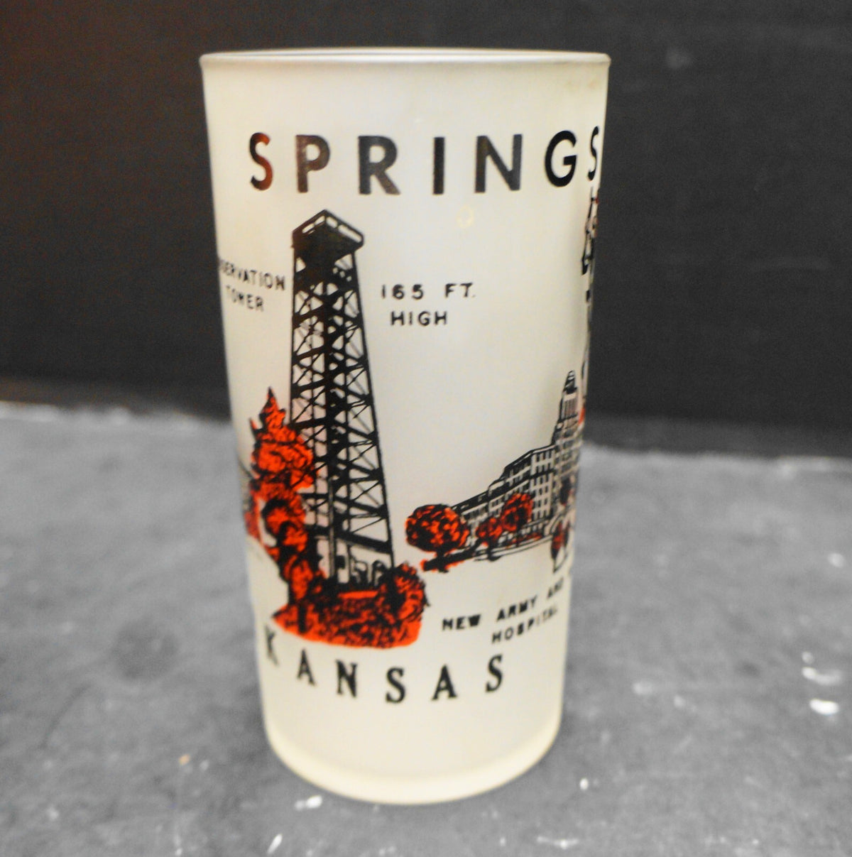 Hazel Atlas Gay Fad Hot Springs Arkansas Frosted Souvenir Tumbler