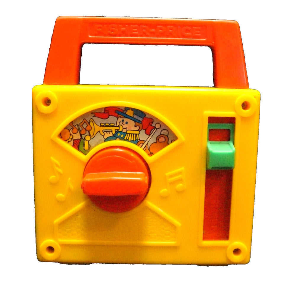 Fisher Price Radio 1981 Music Box Play Toyland Yellow Red Blue