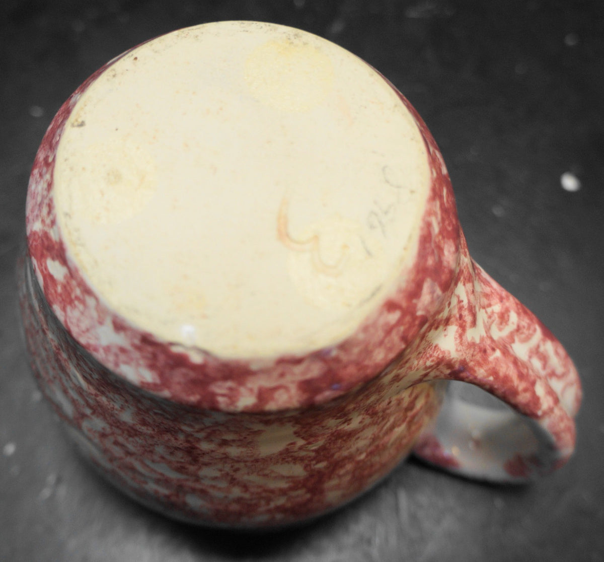 Bear Pottery Pink Rose Red Sponge Spatter Large Creamer