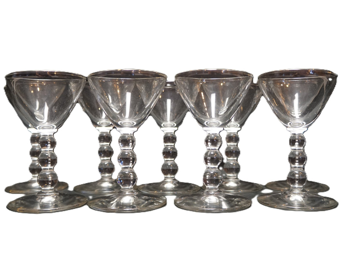 Libbey Knob Hill Stacked Ball Stem Liquor Cocktails 4 1/2 IN Set of 9