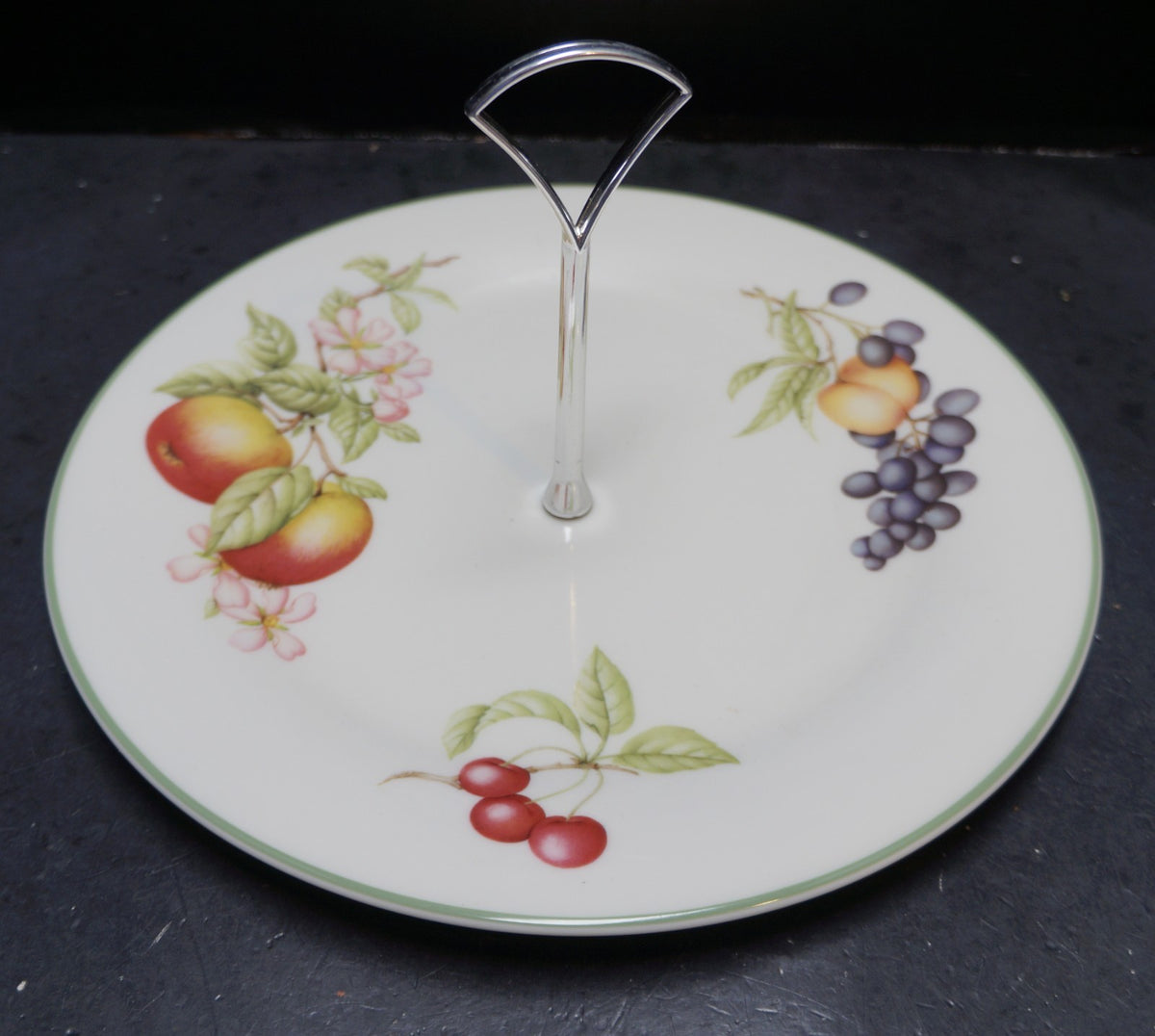 Royal Doulton Ashberry Fruits Tidbit Center Handle Serving Plate