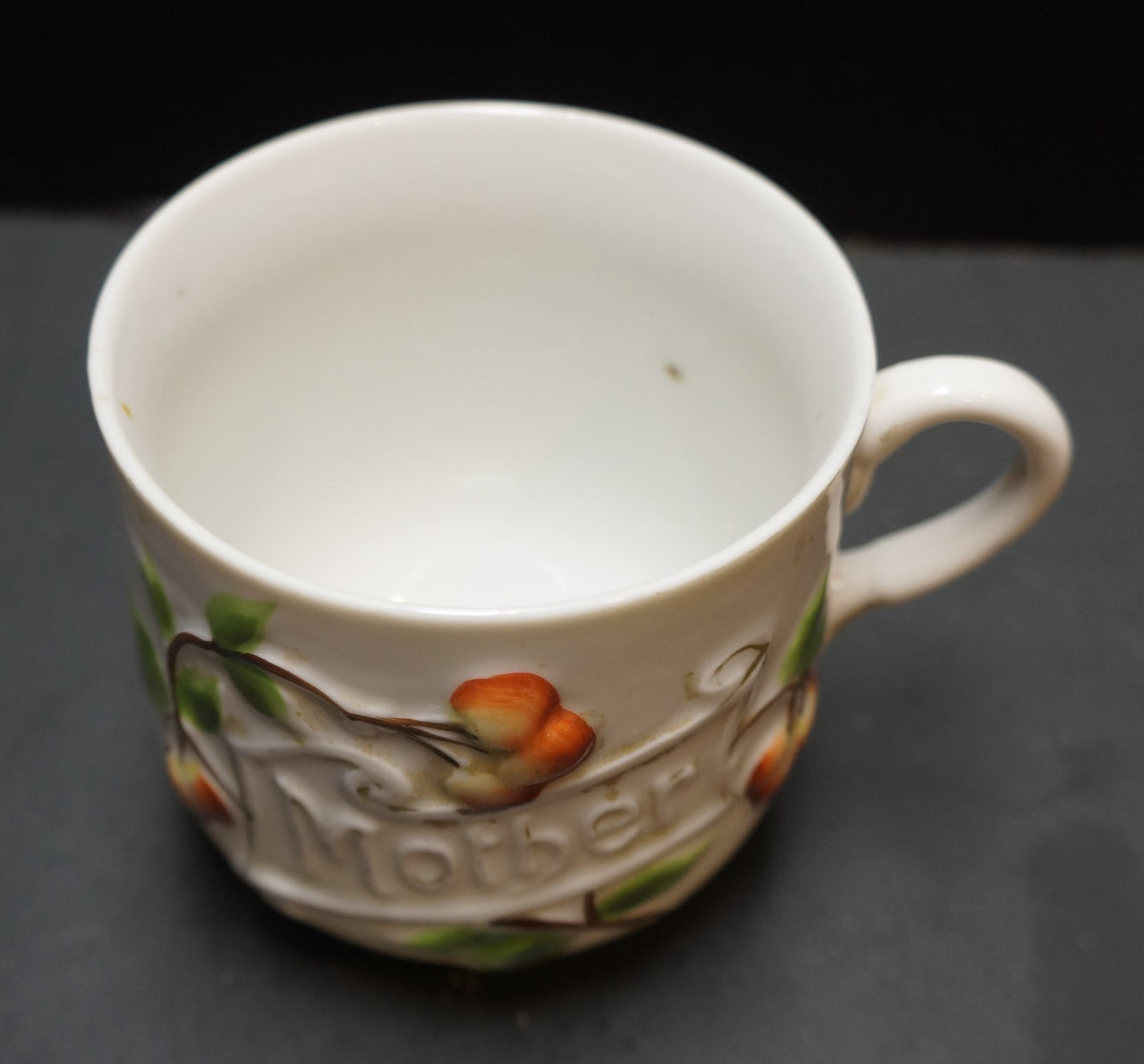 Mother Embossed Cherries Porcelain Mug Tea Cup Germany