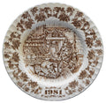 Knott's Berry Farm Brown Transferware 1981 Plate Staffordshire England