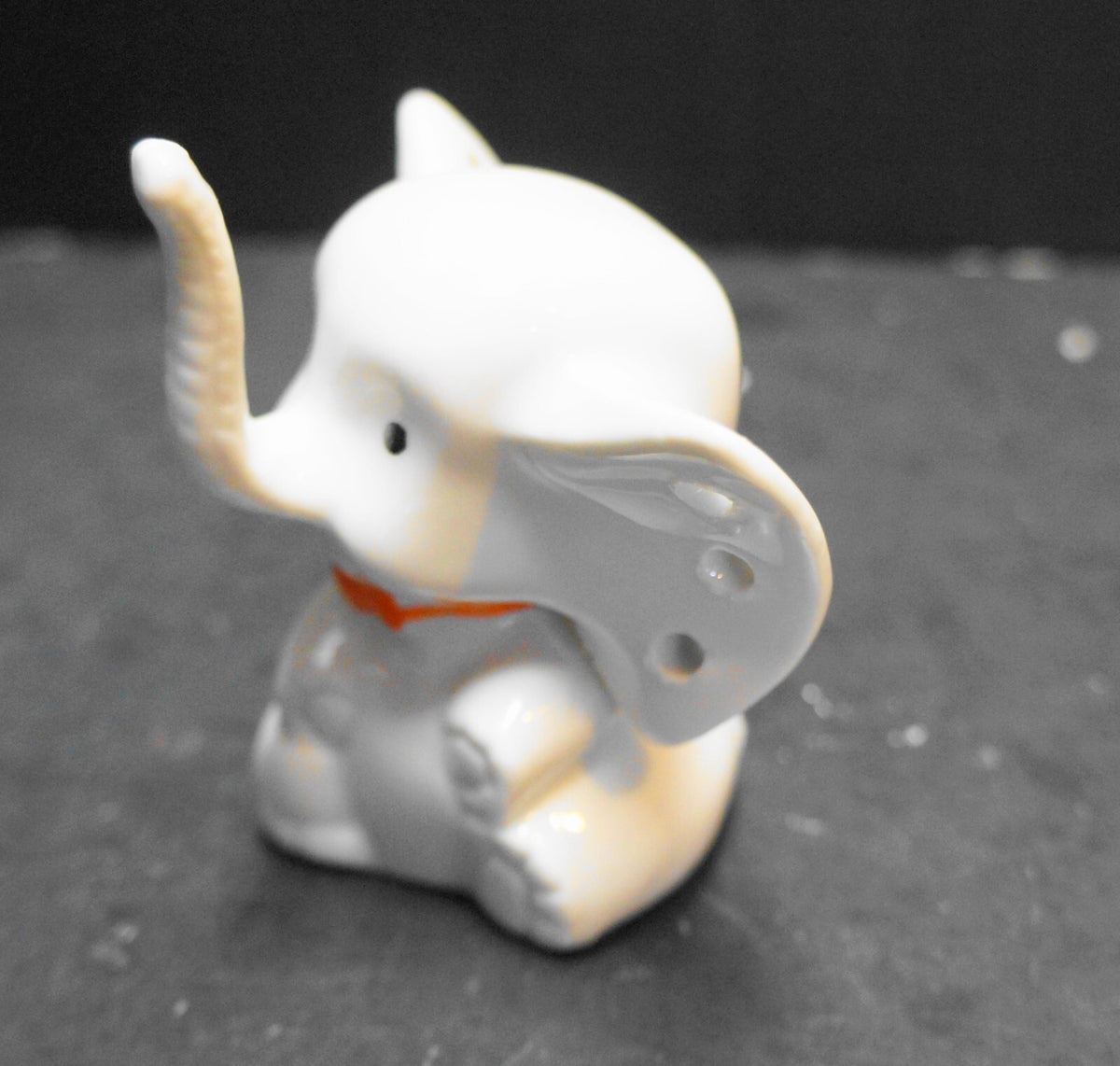 Vintage Ceramic Elephant Earring Holder Trunk Up Ring Holder