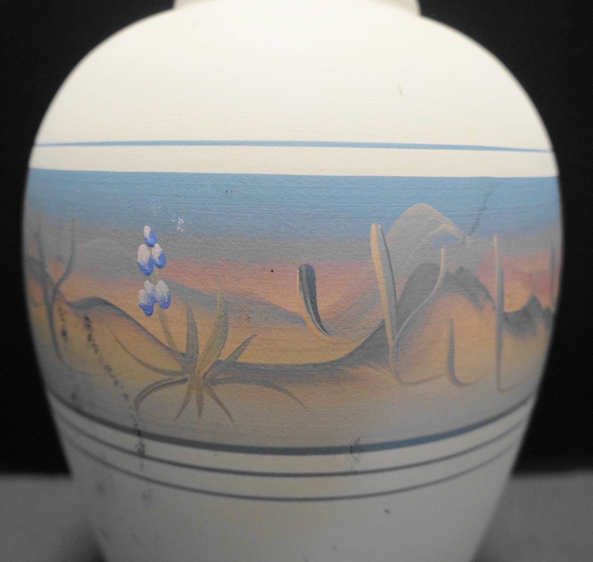 New West Pottery Southwestern Native American Hand Painted Desert Vase 9 1/2 IN