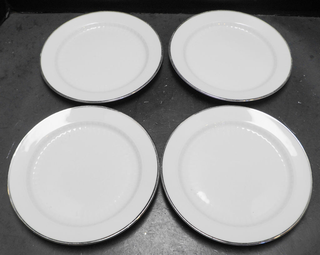 Winterling Bavaria Salad Plates Ribbed Sculpted Columns Platinum Trim