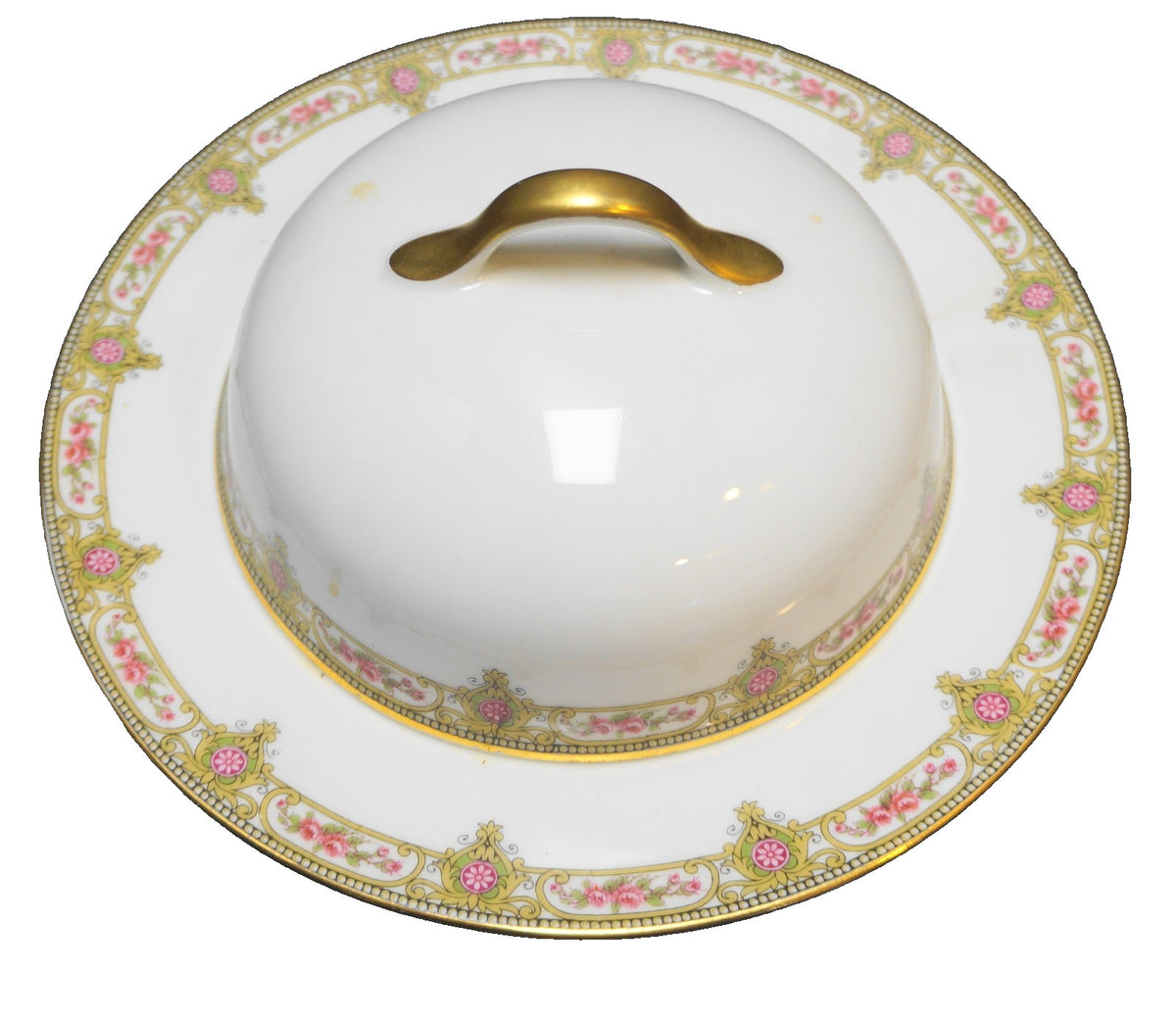 U.C. Limoges FB&CO France Round Domed Butter Dish With Strainer