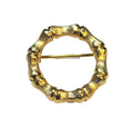 Avon Brushed Gold Tone Bamboo Circle Pin