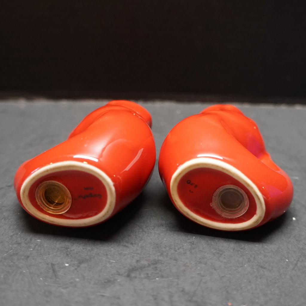 Gurgle Pot Koi Fish Red Glazed Salt Pepper Shakers