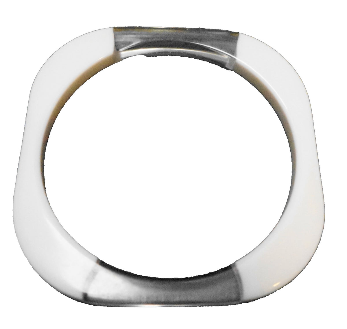 White Lucite Clear Color Block Square Bangle Bracelet