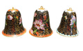 Lillian Vernon Black Cloisonne Enamel Bell Ornaments Set of 3