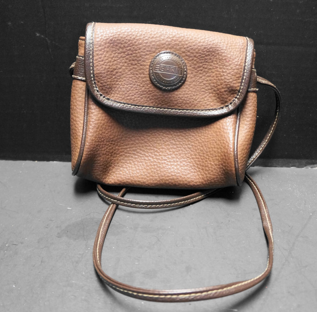 Esprit Brown Faux Leather 1990s Small Crossbody Purse